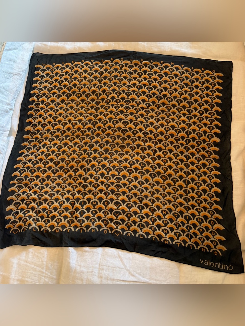 Vintage Valentino monogram logo print scarf